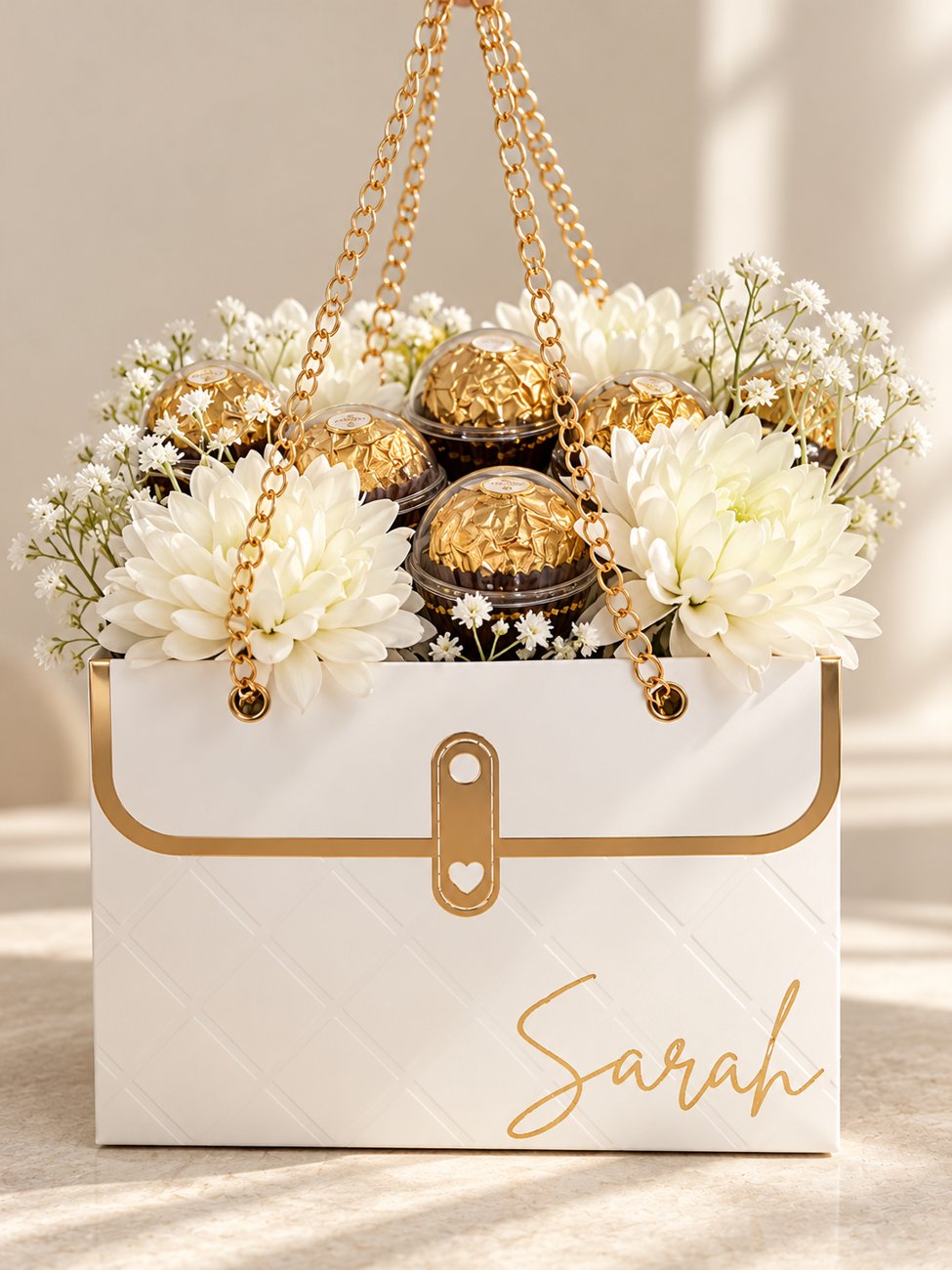 Personalised floral chocolate gift box